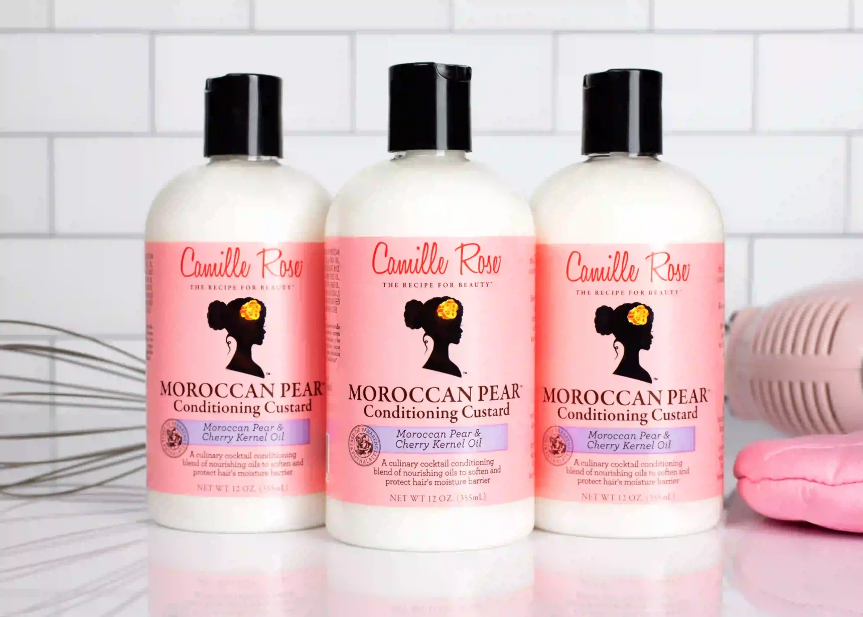 Camille Rose Moroccan Pear Conditioning Custard – moisturizing hair conditioner with pear, cherry kernel, and nettle