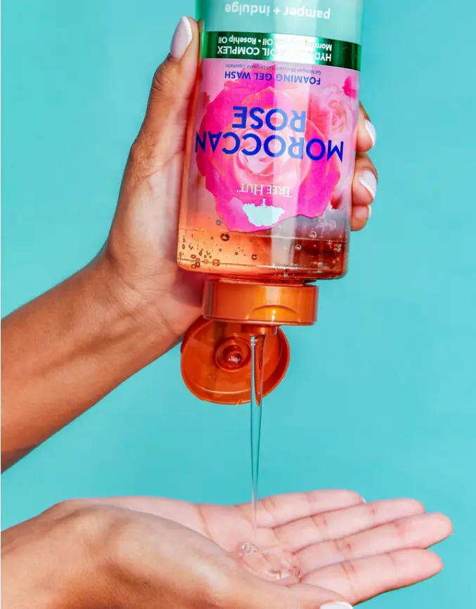 moroccan rose foaming gel wash with Hydrating Oil Complex for Nourished, Glowing Skin